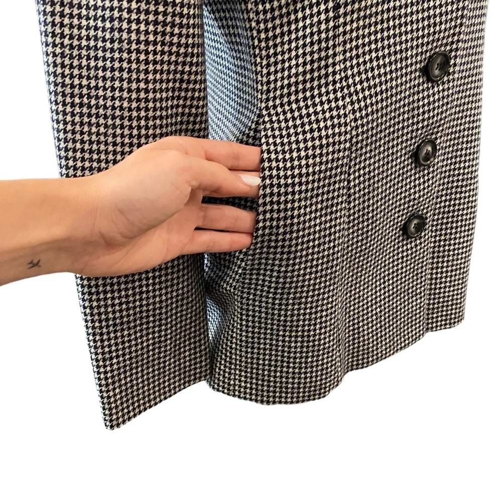 Wool Houndstooth Pattern Blazer Jacket Vintage Y2k - image 7